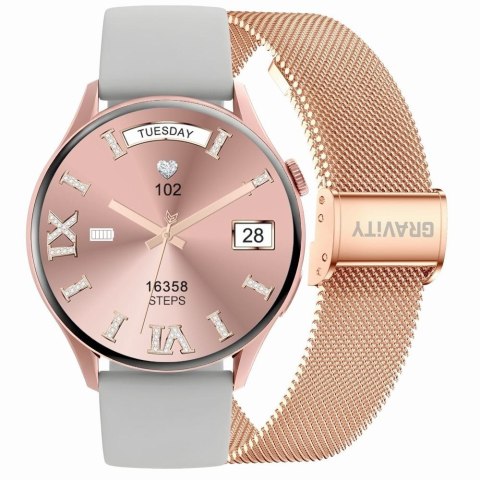 Smartwatch Gravity GT11-8 Różowe Złoto Pasek + Bransoleta