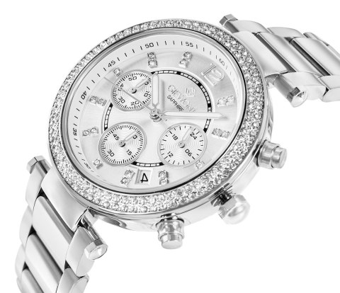Zegarek Damski Giewont Sapphire Srebrny GW3380-B1 Chronograf