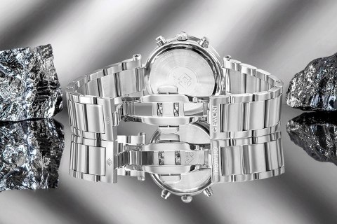 Zegarek Damski Giewont Sapphire Srebrny GW3380-B1 Chronograf