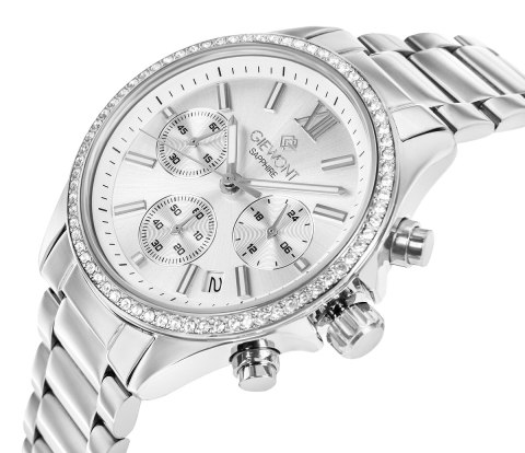 Zegarek Damski Giewont Sapphire Srebrny GW3670-B1 Chronograf