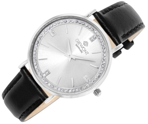 Zegarek Damski Giewont Sapphire Skóra Czarny GW5390-A1