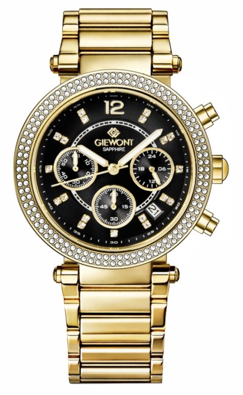 Zegarek Damski Giewont Sapphire Złoty z Chronografem GW3380-B3