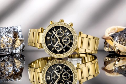 Zegarek Damski Giewont Sapphire Złoty z Chronografem GW3380-B3