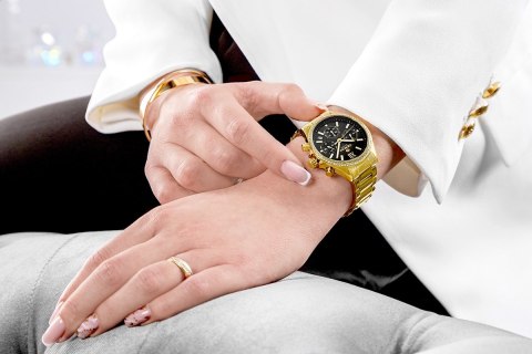 Zegarek Damski Giewont Sapphire Złoto Czarny Chronograf GW3670-B3