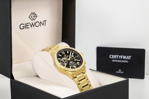 Zegarek Damski Giewont Sapphire Złoto Czarny Chronograf GW3670-B3