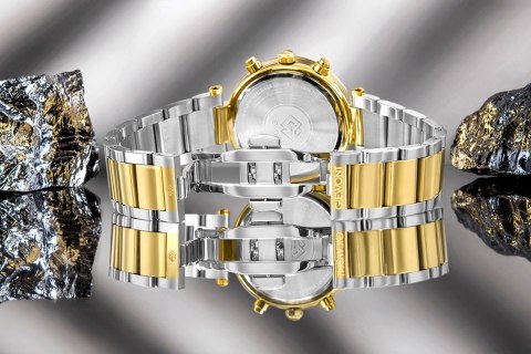 Zegarek Damski Giewont Sapphire Chronograf Złoto-Srebrny