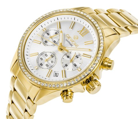 Zegarek Damski Giewont Sapphire Chronograf Złoty Klasyk