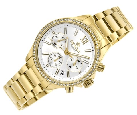 Zegarek Damski Giewont Sapphire Chronograf Złoty Klasyk