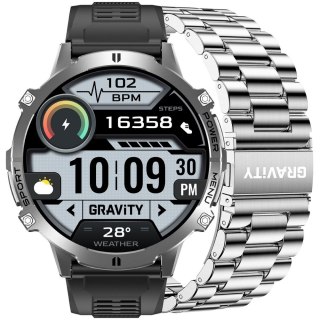 Smartwatch Gravity GT42-3 Grafitowy z Bransoletą