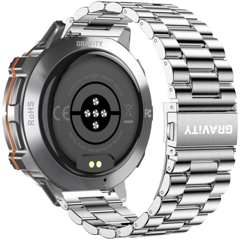Smartwatch Gravity GT42-4 Grafitowy + Pomarańczowy Pasek