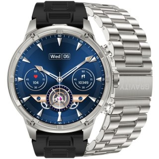 Smartwatch Gravity GT41-3 Srebrny - Zestaw Pasek + Bransoleta