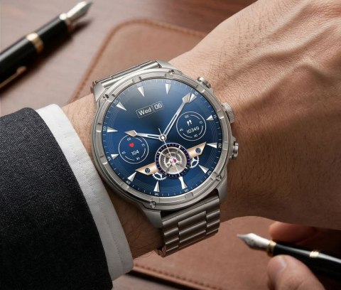 Smartwatch Gravity GT41-3 Srebrny - Zestaw Pasek + Bransoleta