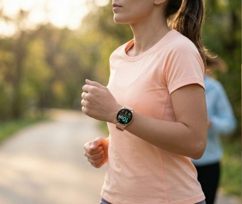 Damski Smartwatch Gravity GT31-1 Złoty z Paskiem i Bransoletą