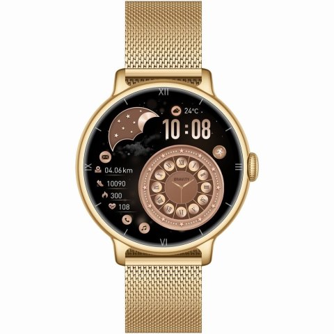 Damski Smartwatch Gravity GT33-1 Złoty z Paskiem i Bransoletą