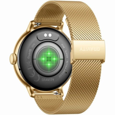 Damski Smartwatch Gravity GT33-1 Złoty z Paskiem i Bransoletą