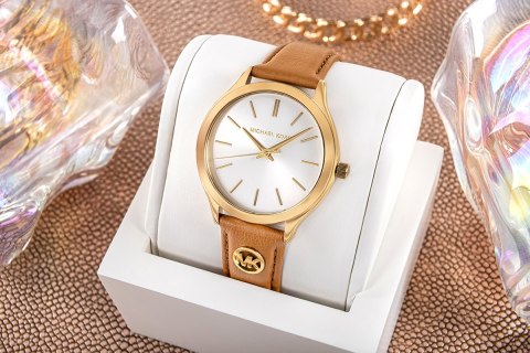 Zegarek Damski Michael Kors Slim Runway MK7543 Brązowy Pasek