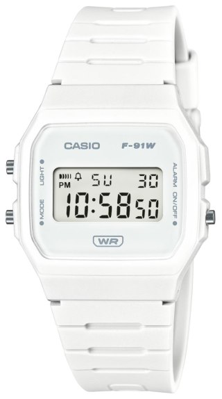 Zegarek Casio F-91WB-7AEF - Klasyka w białym wydaniu