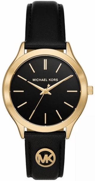 Zegarek Damski Michael Kors Slim Runway MK7553 z czarnym paskiem