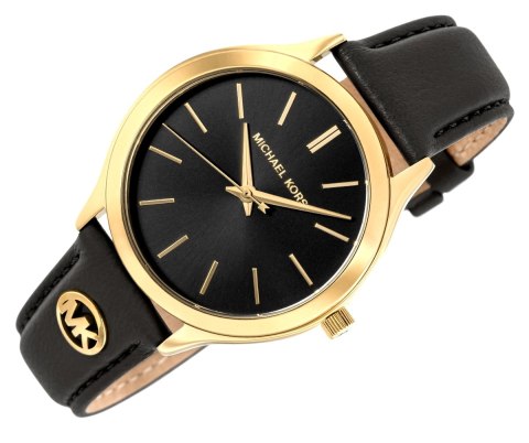 Zegarek Damski Michael Kors Slim Runway MK7553 z czarnym paskiem