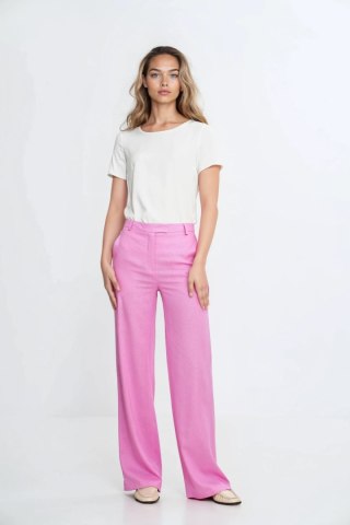 Bluzka basic z krótkim rękawem B193 Ecru - Nife