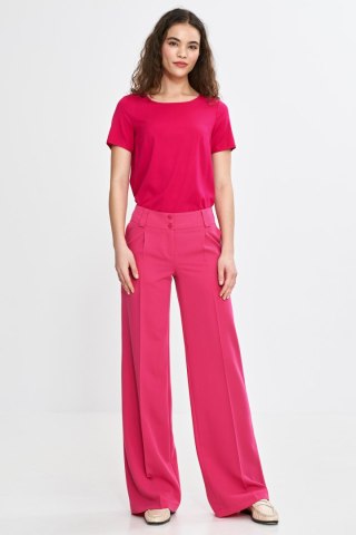 Bluzka basic z krótkim rękawem B193 Fuksja - Nife