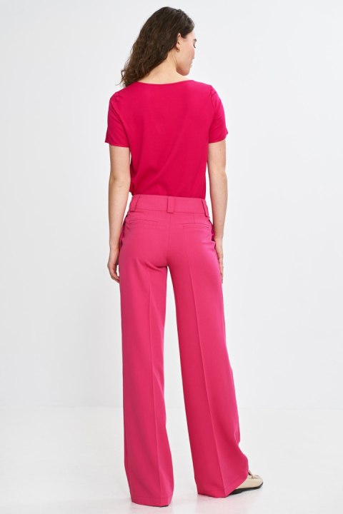 Bluzka basic z krótkim rękawem B193 Fuksja - Nife