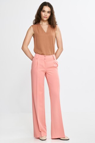 Bluzka bez rękawów z dekoltem V B191 Carmel - Nife