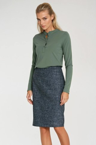 Bluzka polo ze stójką B195 Oliwka - Nife