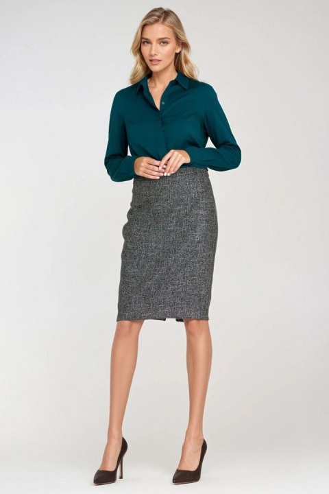 Bluzka z krytą plisą B205 Szmaragd - Nife