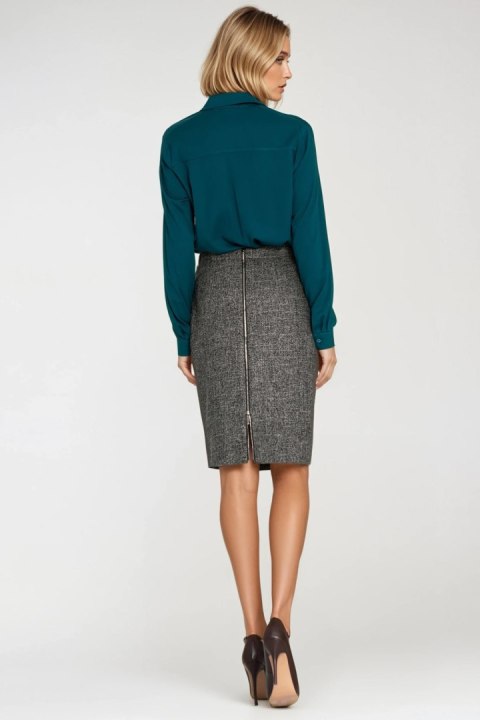 Bluzka z krytą plisą B205 Szmaragd - Nife