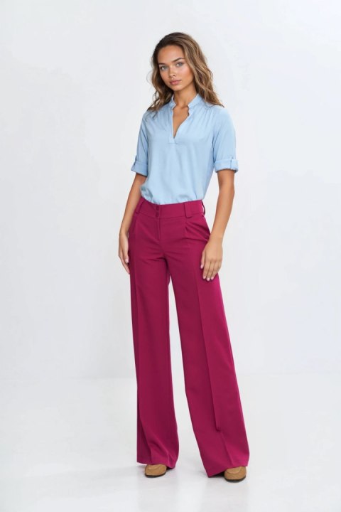 Bluzka z podwijanym rękawem B188 Błękit - Nife