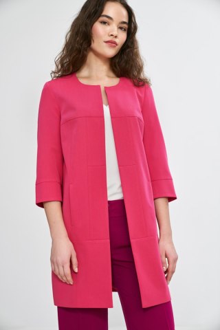 Dłuższa marynarka z rękawem 3/4 w kolorze różowym