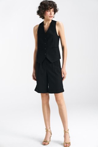 Klasyczna lniana kamizelka w kolorze czarnym