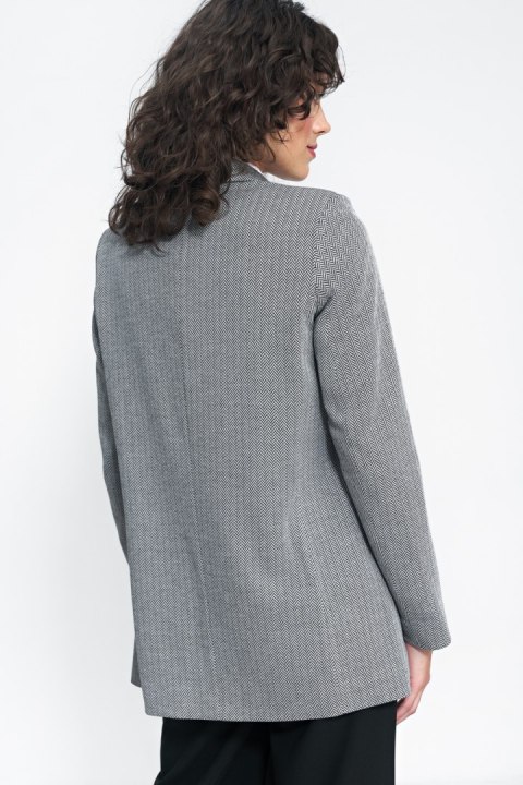 Niezapinany żakiet w jodełkę