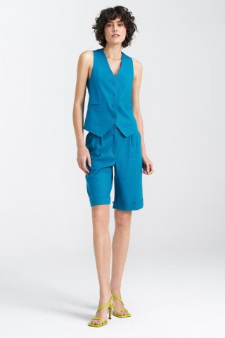 Klasyczna lniana kamizelka w kolorze niebieskim