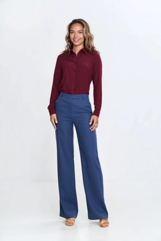 Klasyczna koszula z wiskozy K87 Bordo - Nife