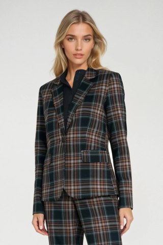 Klasyczny żakiet w granatową kratkę