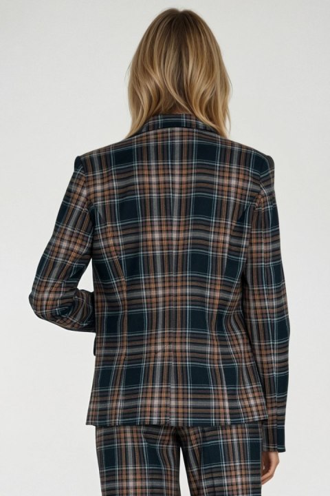 Klasyczny żakiet w granatową kratkę