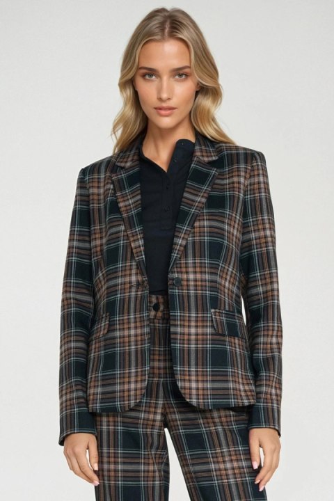 Klasyczny żakiet w granatową kratkę