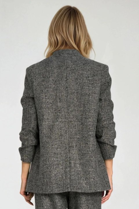 Marynarka damska z zakładkami na rękawach w kolorze czarnym