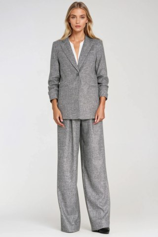 Marynarka z zakładkami na rękawach w kolorze szarym