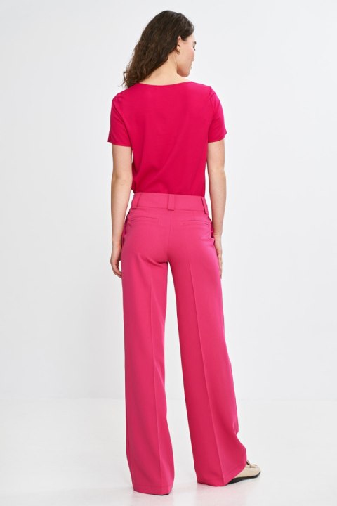 Spodnie wide leg z kantem SD112 Pink - Nife