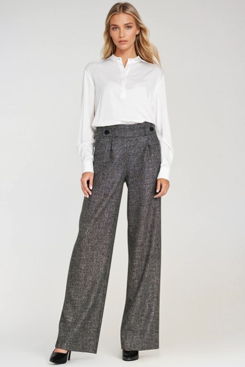 Wiskozowa bluzka polo ze stójką B194 Ecru - Nife