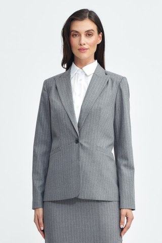 Klasyczny żakiet w prążek szary