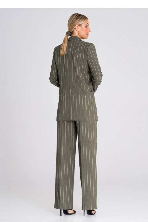 Oliwkowa marynarka w paski