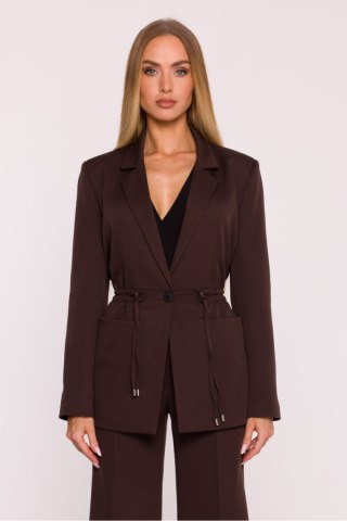 Marynarka Damska w Kolorze Brązowym