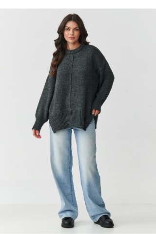 Sweter Damski Model S159 Grafit Melange - Makadamia