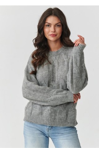 Sweter Damski Model S169 Grey Melange - Makadamia
