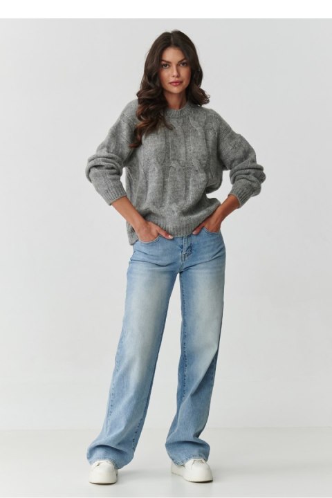 Sweter Damski Model S169 Grey Melange - Makadamia