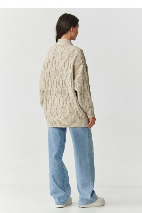 Sweter Kardigan Model S163 Beige Melange - Makadamia